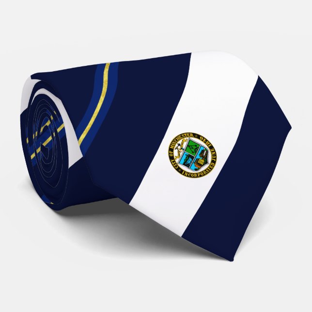 Corbata Bandera de la ciudad de Manchester (New Hampshire) (Enrollado)
