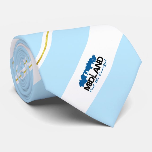 Corbata Bandera de la ciudad de Midland (Texas) (Enrollado)