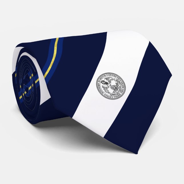 Corbata Bandera de la ciudad de New Haven (Connecticut) (Enrollado)