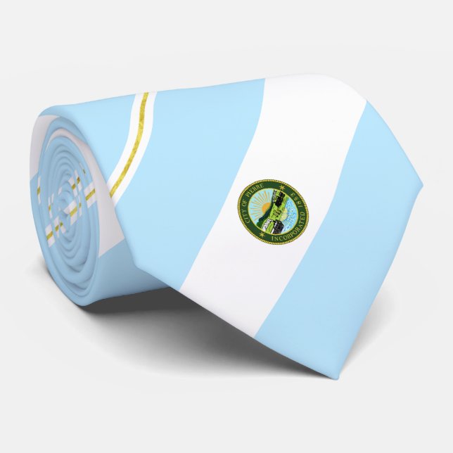 Corbata Bandera de la ciudad de Pierre (Dakota del Sur) (Enrollado)
