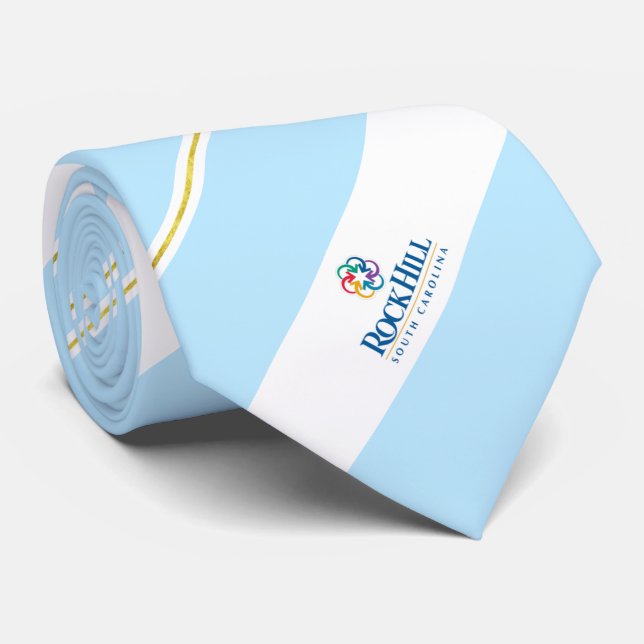 Corbata Bandera de la ciudad de Rock Hill (Carolina del Su (Enrollado)