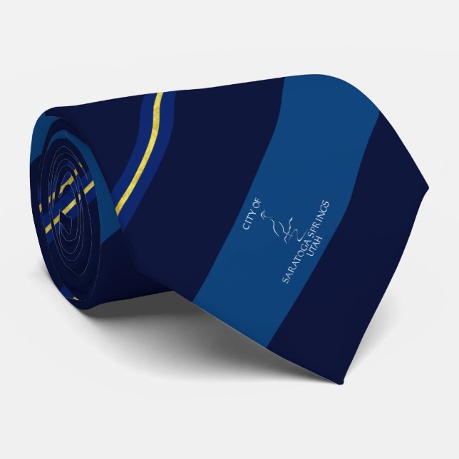 Corbata Bandera de la ciudad de Saratoga Springs (Utah) Ne (Enrollado)