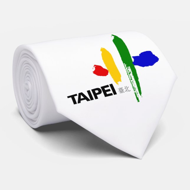 Corbata Bandera de la ciudad de Taipei (Taiwán) (Enrollado)