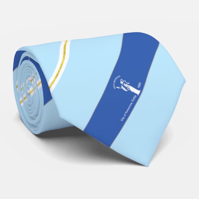 Corbata Bandera de la ciudad de Troy (Michigan) (Enrollado)