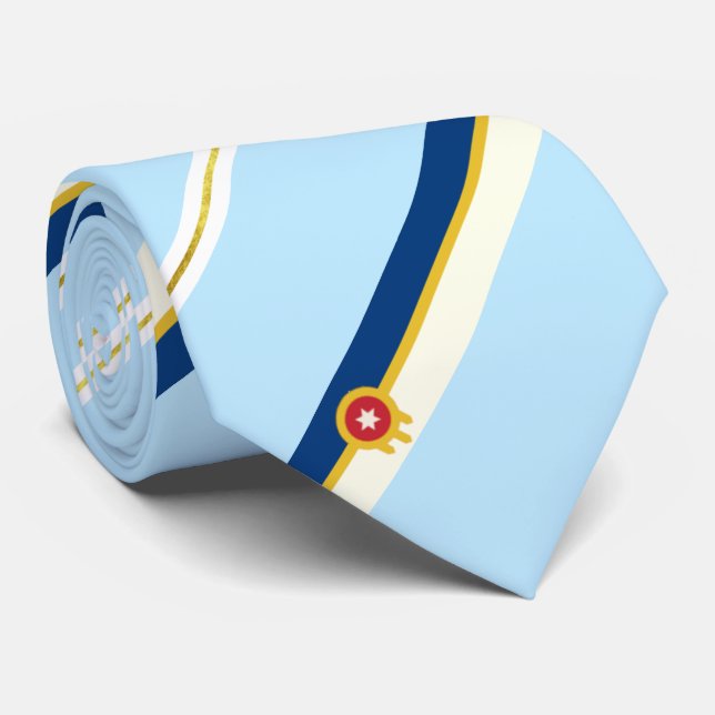 Corbata Bandera de la ciudad de Tulsa (Oklahoma) Neck Tie (Enrollado)