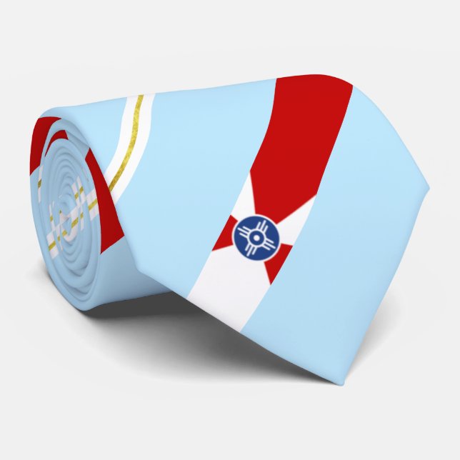 Corbata Bandera de la ciudad de Wichita (Kansas) (Enrollado)