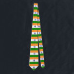 Corbata Bandera de la India<br><div class="desc">La bandera india es una tricolora horizontal cargado con en el centro al emblema. Los colores usados en la bandera son azul,  naranja,  blanco,  verde. La proporción de la bandera india es 2: 3. La bandera de la India fue adoptada en 1947.</div>