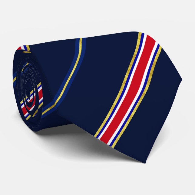 Corbata Bandera de las rayas de Costa Rica (Enrollado)