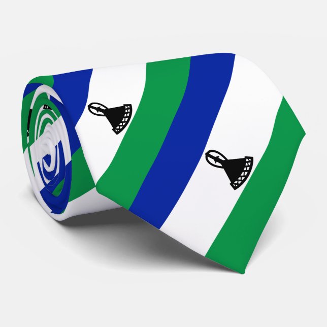 Corbata Bandera de Lesoto (Enrollado)