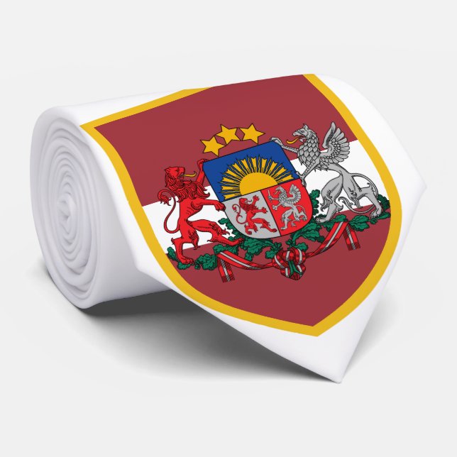 Corbata Bandera de Letonia personalizada (Enrollado)