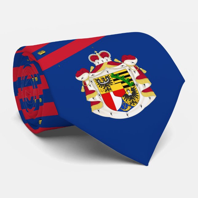 Corbata Bandera de Liechtenstein y escudo de armas (Enrollado)