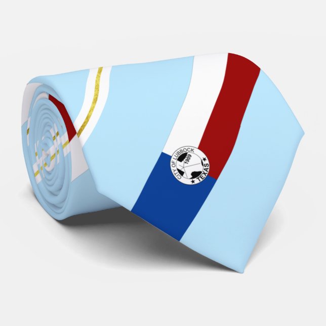 Corbata Bandera de Lubbock (Texas) (Enrollado)