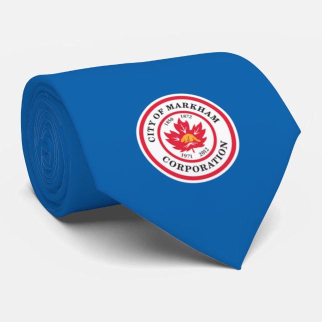Corbata Bandera de Markham (Ontario, Canadá) (Enrollado)