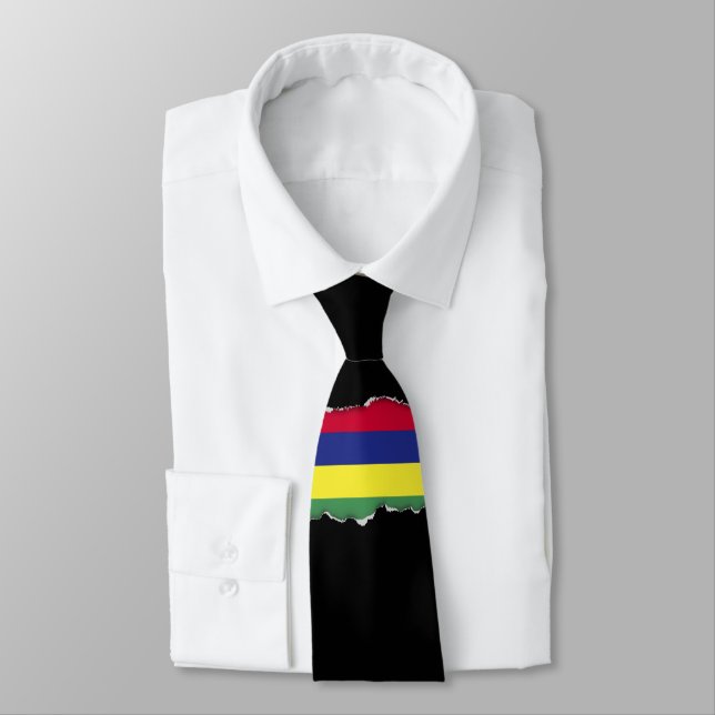 Corbata Bandera de Mauricio (Atado)