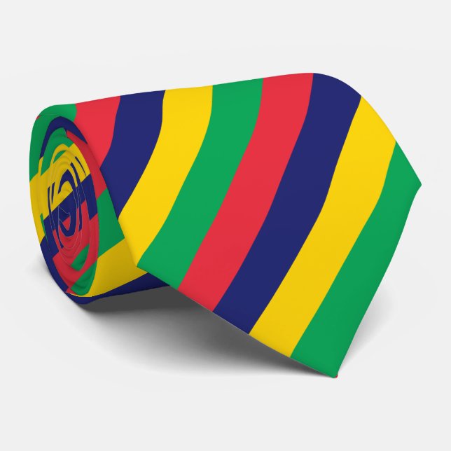 Corbata Bandera de Mauricio (Enrollado)
