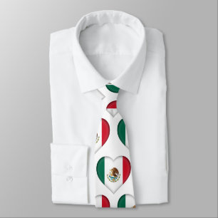 Corbata Bandera de México Colores Patrón cardíaco Nata de