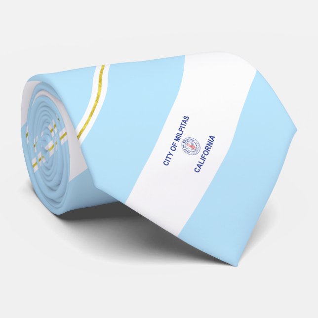 Corbata Bandera de Milpitas (California) (Enrollado)