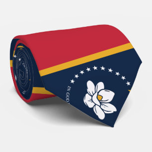Corbata Bandera de Misisipi - Nueva Bandera de Magnolia