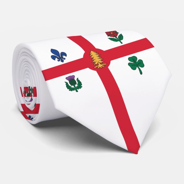 Corbata Bandera de Montreal (Quebec, Canadá) (Enrollado)