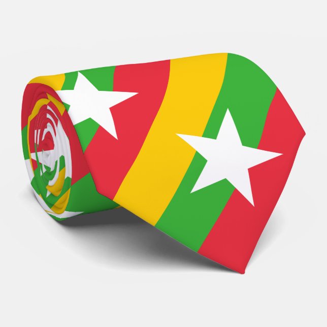 Corbata Bandera de Myanmar (Enrollado)