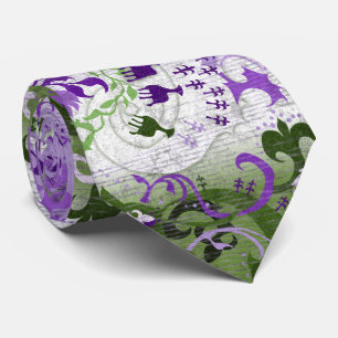 Corbata Bandera de orgullo Genderqueer Dragón Damask - Ban