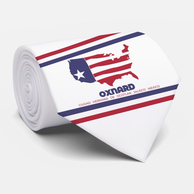 Corbata Bandera de Oxnard (California) (Enrollado)