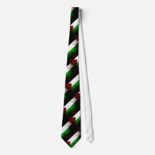 Corbata Bandera de Palestina Grunge Negra