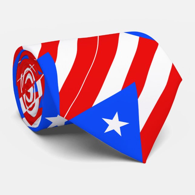 Corbata Bandera de Puerto Rico (Enrollado)