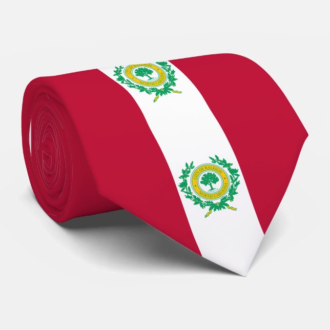 Corbata Bandera de Raleigh, North Carolina Tie (Enrollado)