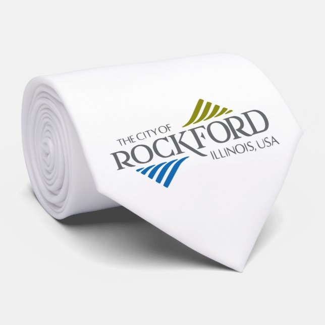Corbata Bandera de Rockford (Illinois) (Enrollado)
