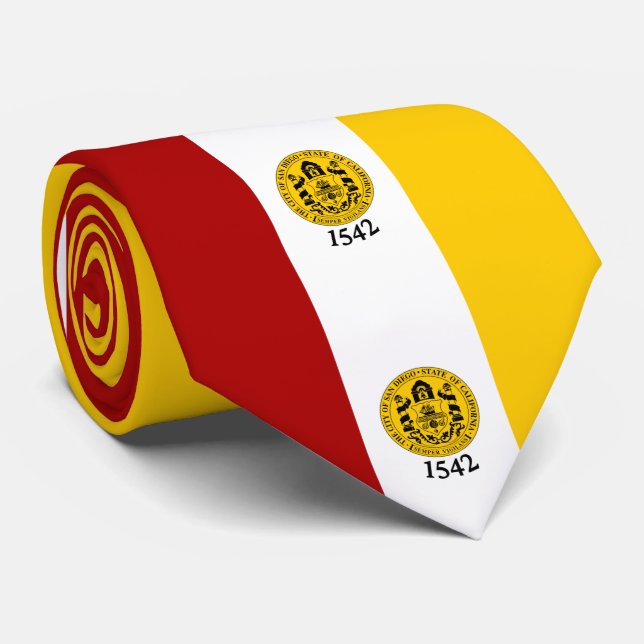 Corbata Bandera de San Diego, California (Enrollado)