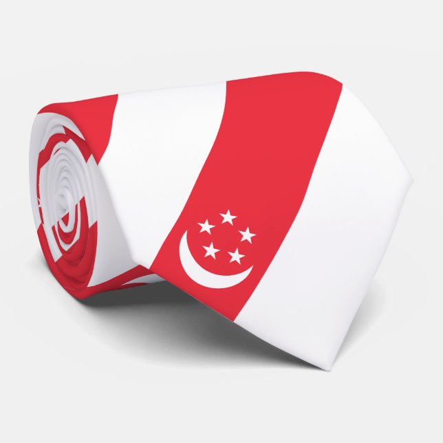 Corbata Bandera de Singapur (Enrollado)