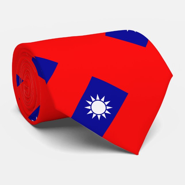 Corbata Bandera de Taiwán (Enrollado)