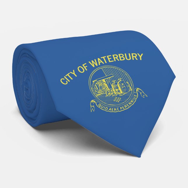 Corbata Bandera de Waterbury (Connecticut) (Enrollado)