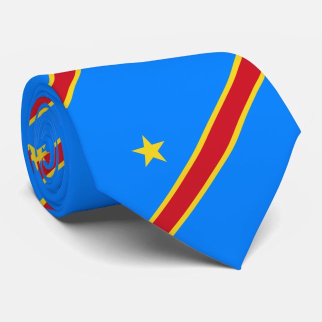 Corbata Bandera del Congo Kinshasa (Enrollado)
