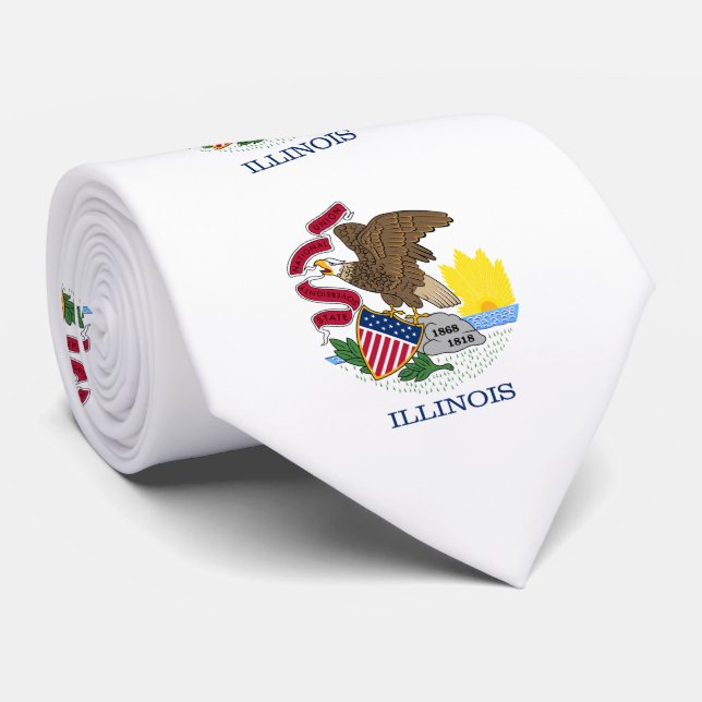 Corbata Bandera del estado de Illinois (Enrollado)