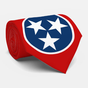 Corbata Bandera del Estado de Tennessee Azul Estrellas Bla