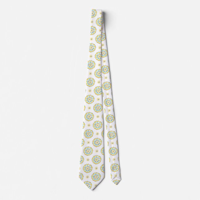 Corbata Bandera del Orgullo Amarillo AroAce Azul Naranja M (Anverso)