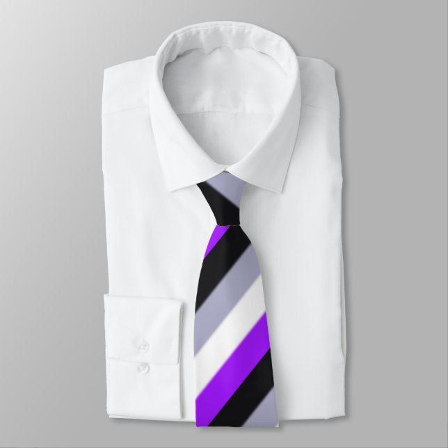 Corbata Bandera del orgullo asexual caído (Atado)