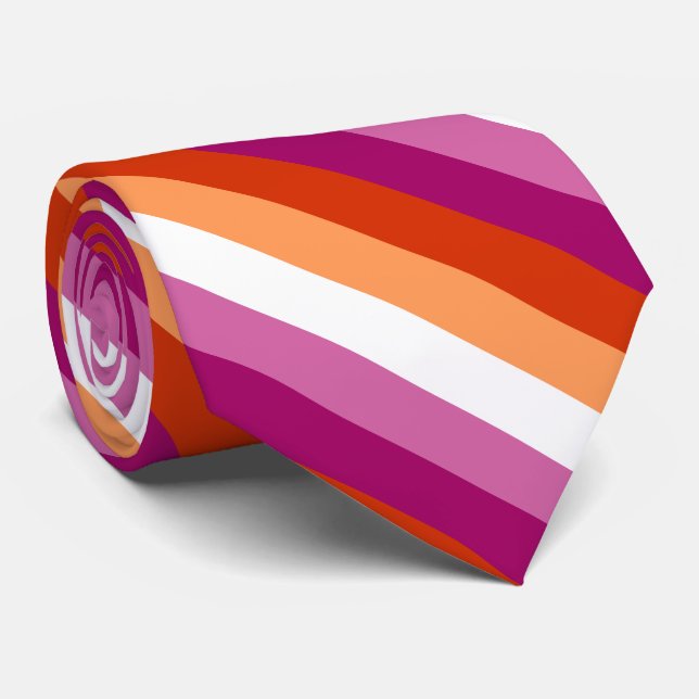 Corbata Bandera del Orgullo Lesbiano (Enrollado)