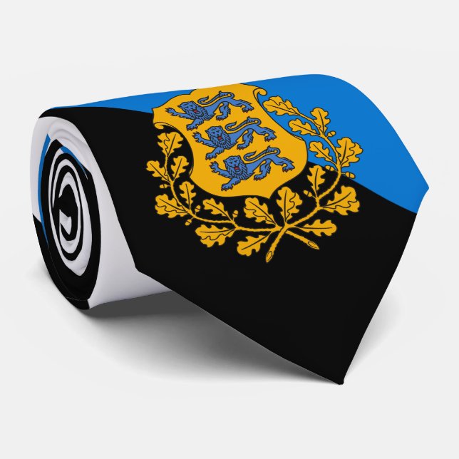 Corbata Bandera/ escudo de armas de Estonia (Enrollado)