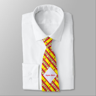 Corbata Bandera española en mosaico roja personalizada 