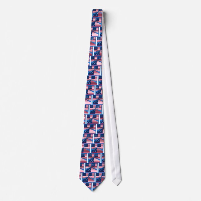 Corbata Bandera estadounidense con Hakuna Matata: Diseño p (Anverso)