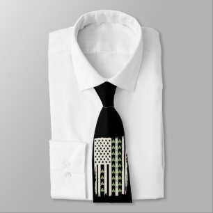 Corbata Bandera estadounidense con tréboles para St Patric