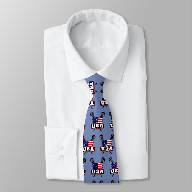 Corbata Bandera estadounidense Lacrosse Tie (Atado)