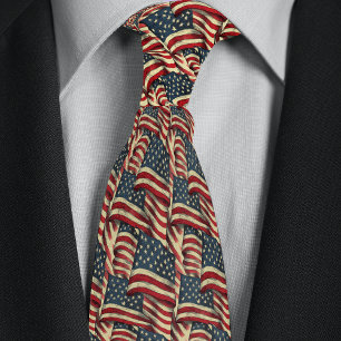 Corbata Bandera estadounidense ondulante