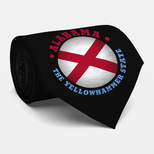CORBATA BANDERA ESTATAL DE ALABAMA (Enrollado)