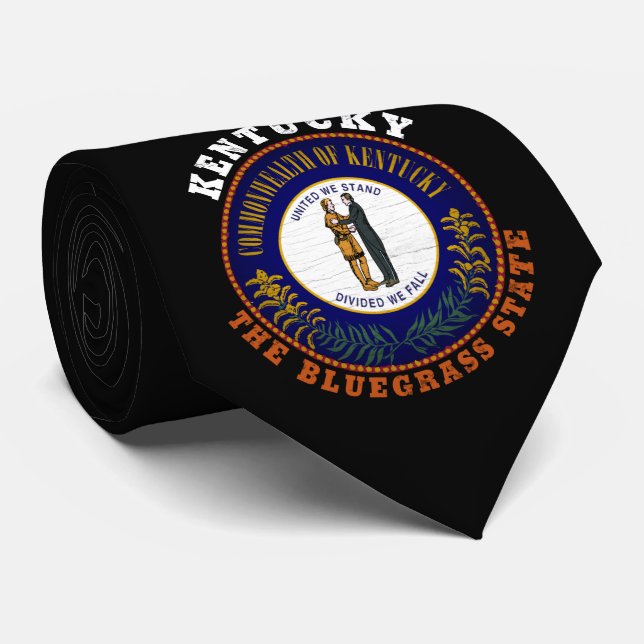 CORBATA BANDERA ESTATAL DE BLUEGRASS DE KENTUCKY (Enrollado)