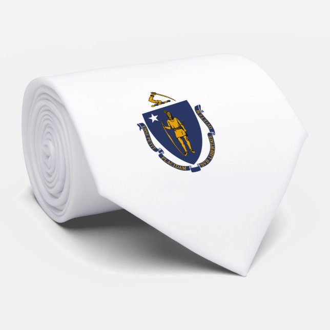 Corbata Bandera estatal de Massachusetts (Enrollado)
