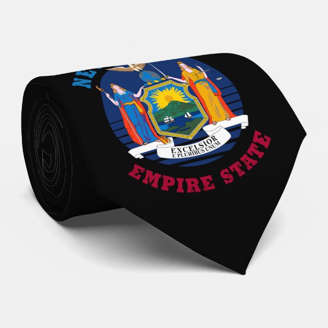 CORBATA BANDERA ESTATAL DE NUEVA YORK (Enrollado)